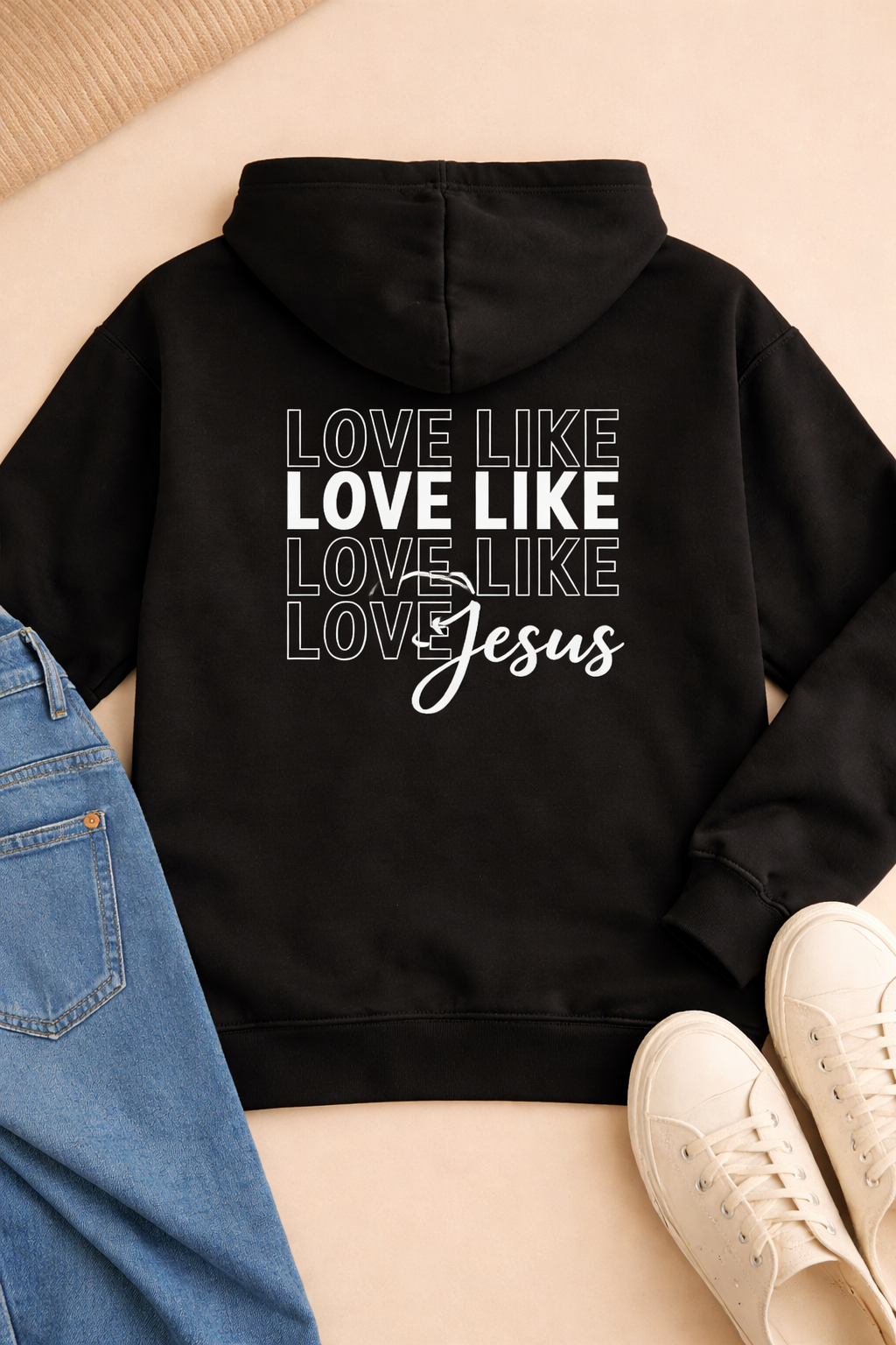 Love Like Jesus Hoodie – Christian Faith Streetwear Pullover