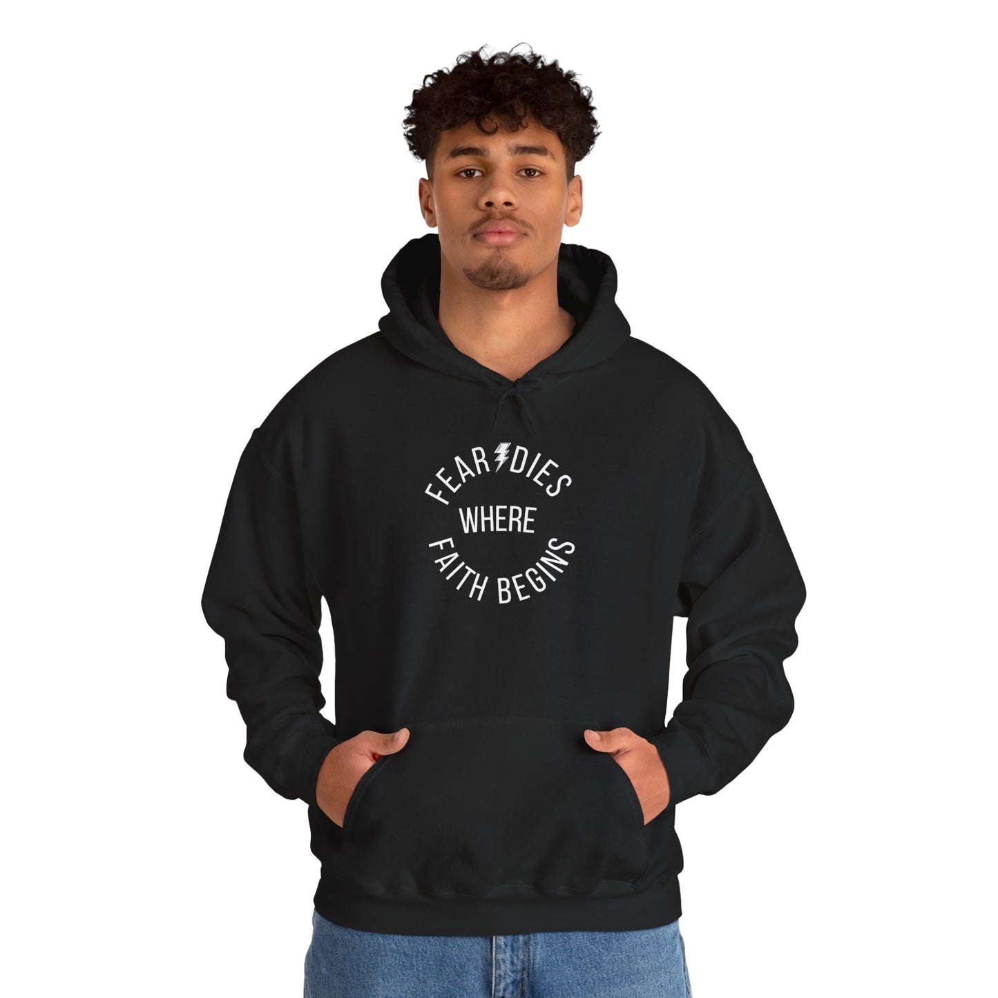 Fear Dies Where Faith Begins Hoodie — Christian Streetwear Faith Hoodie
